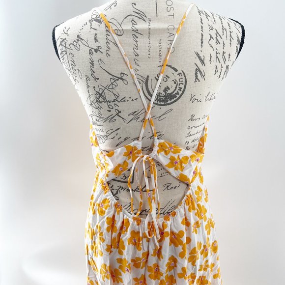 COPY - All In Favor Strappy Tiered Yellow Flower Maxi Dress Size XL NWT - Picture 5 of 12